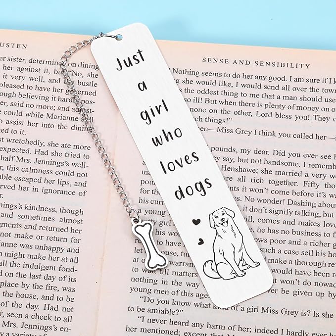 Dog Lovers Dog Mom Gifts for Women, Book Tracker, Book Marks for Reading Women, Birthday Gifts for Book Lovers Friend, Christmas Stocking Stuffers for Teen Girls, White Elephant Thanksgiving Day Gifts