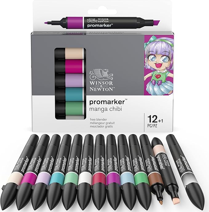 Winsor & Newton Promarker, Set of 12, Manga Chibi