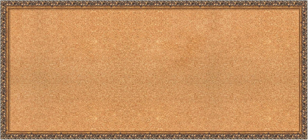 Amanti Art Natural Cork Board for Wall, 20x44 Vision Board with Bronze Frame, Oversize Corkboard Office Decor for Home Organization, Traditional Corkboard Pinboard to Display Items for Home