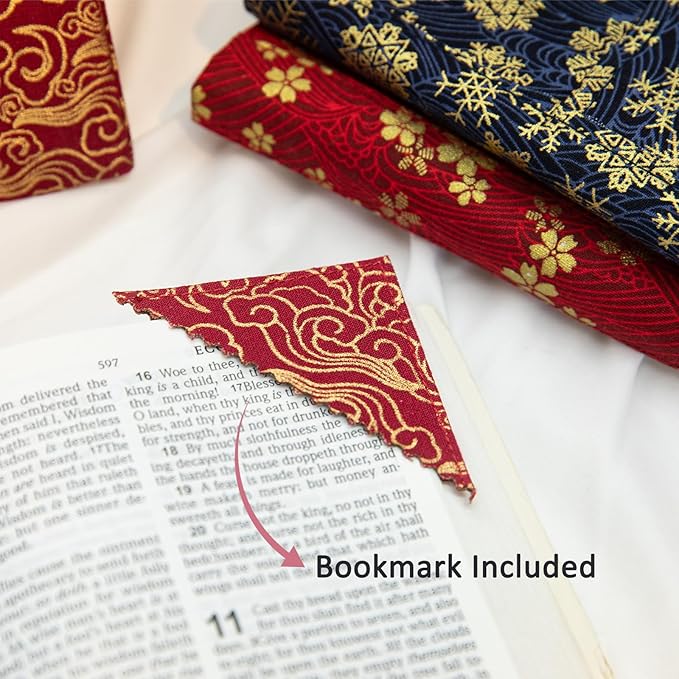 Book Covers with Corner Bookmark - Fabric Dust Jackets for Books - Book Protector for Book Lovers - Book Covers for for Paperbacks,Hardcover,Bibles - Soft Cover Book Sleeve for AA Books
