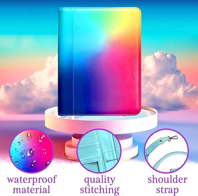 Portfolio Organizer Comes with a Small Notebook, Faux Leather Portfolio, Multicolored Padfolio, Padfolio for Women, Portfolio Notebook, Leather Folder, Business Folder, Portfolio Binder