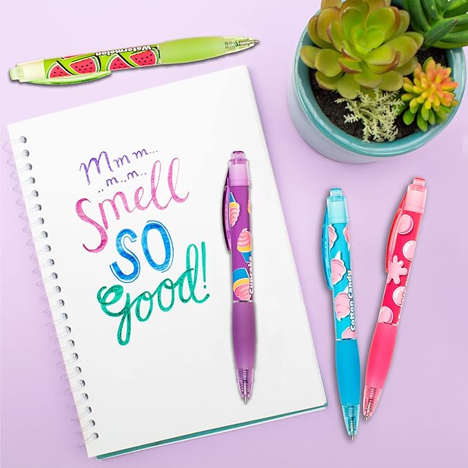 Scentco Glitter Gel Smens (2 Pack) - Gourmet Scented Pens, Colored Glitter Gel Ink, Medium Point, 8 Count