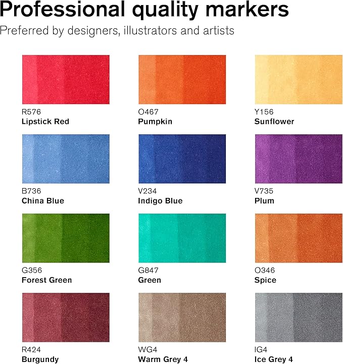 Winsor & Newton ProMarker Set, 12 Count, Tattoo Tones