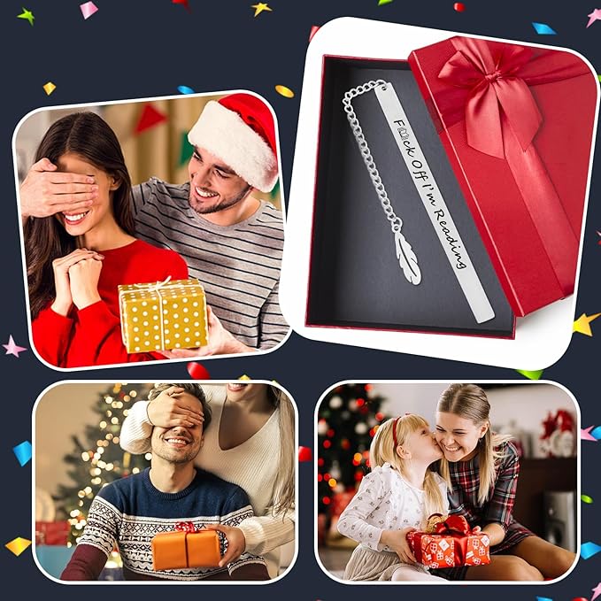 Funny Bookmarks for Women Men Metal Book Marker Bulk Feather Tassels Personalized FCK Off I'm Reading Bookmark Cute Cool Smutty Bookmarks Gifts for Book Lovers Coworker Reader Graduation Adults