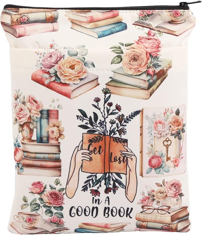 BWWKTOP Book Lover Book Sleeve With Pocket Book Berd Gifts Bookmark Sleeve Get Lost In A Good Book Book Covers Bookish Gift Book Protector (A Good Book)