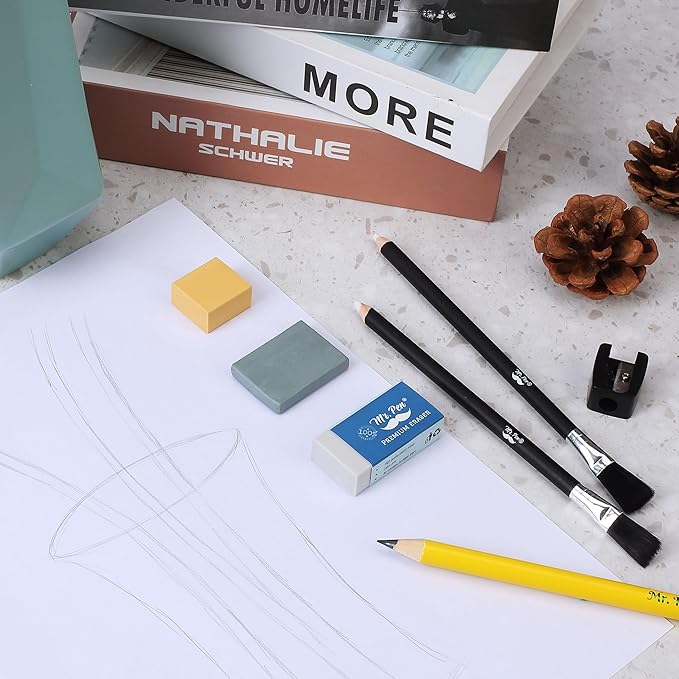 Mr. Pen Art Eraser Set - 12 Pcs, Kneaded & Gum Erasers for Artists