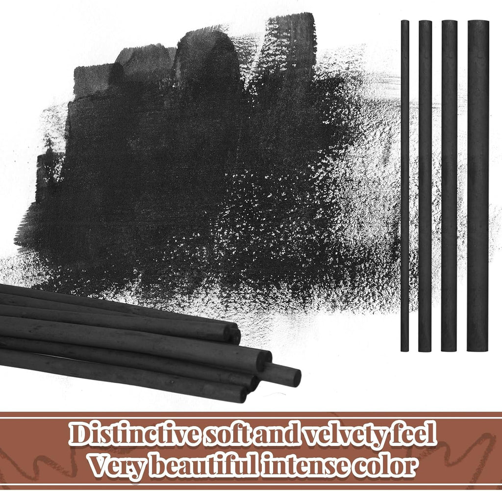 Gueevin 60 Pcs Willow Charcoal Sticks, Willow Charcoal, Artists, Beginners, Students, Perfect for Sketching, Drawing, Shading, and Fine Art (2-4mm，4-5mm，5-7mm，7-9mm)