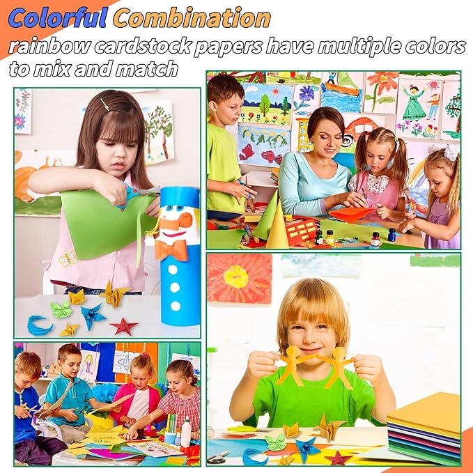 Colored Cardstock Bulk 300 sheets, A4 Cardstock Paper 30 Assorted Colors Construction Paper, Card Stock Printer Paper Scrapbooking Supplies for Diy Crafts Cricut Card Making, 65LB/180 GSM