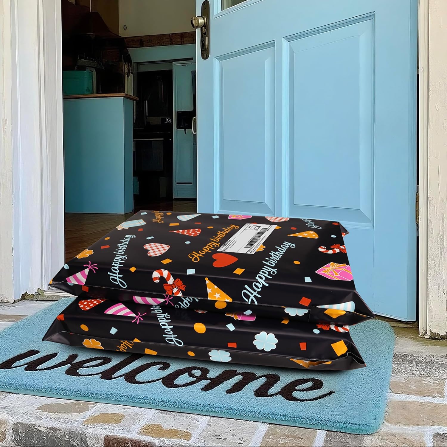 Happy Birthday Poly Mailer 10x13 Inch 100 Pcs, Waterproof Shipping Bags for Clothing, Tear-Resistant Mailier Bags, Strong Mailing Bags with Self-Seal