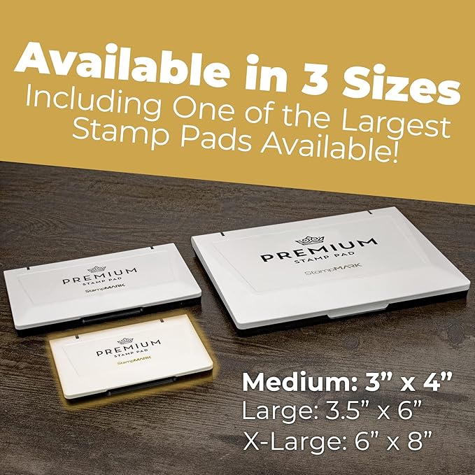 Premium Stamp Pad Medium Size 3" x 4" - for Traditional Rubber Stamps - Felt Pad Red Color