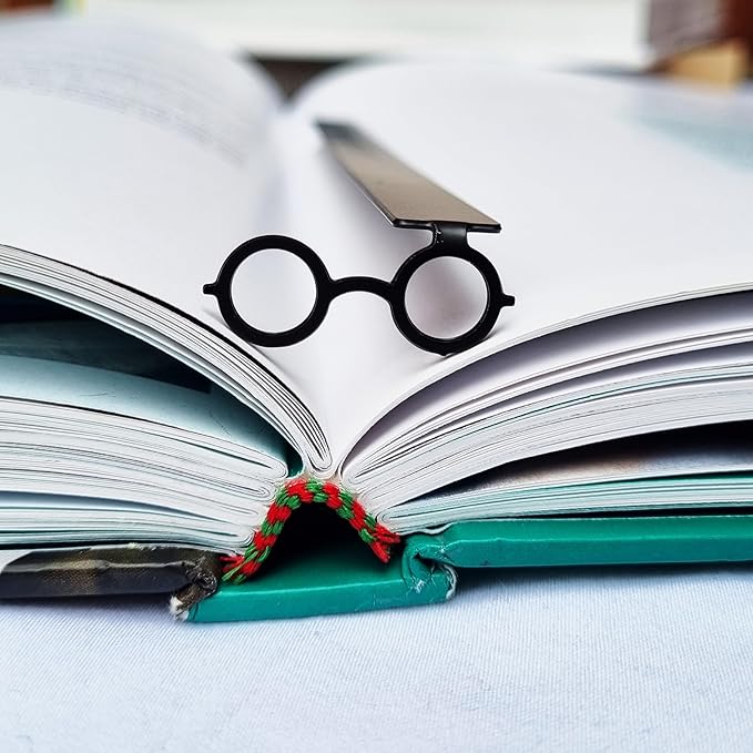 Glasses Bookmark Wizard Metal Bookmark Witch Magic Beautiful Bookmark for Girls, Boys, Kids, Book Club Gift for Teacher Gift Gifts Bookish Gifts for Book Lovers (Glasses)