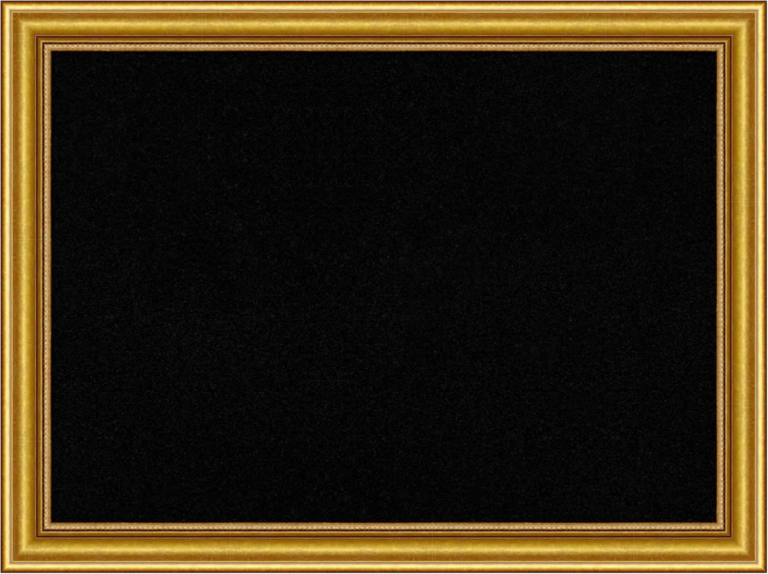 Amanti Art Black Cork Board for Wall, 24x32 Vision Board with Gold Wood Frame, Medium Corkboard Office Decor for Home Organization, Traditional Corkboard Pinboard to display items for home