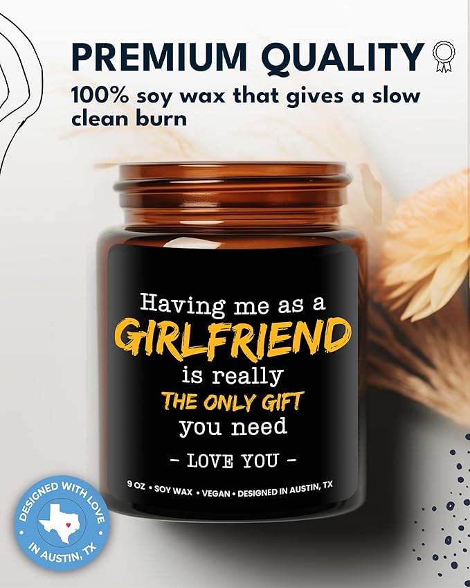 Funny Boyfriend Candle, Thoughtful Birthday Gifts for Boyfriend, Unique Sentimental Gift Ideas for Him from Girlfriend, Perfect Present for Birthday, Christmas, Special Occasions, Gift Ready