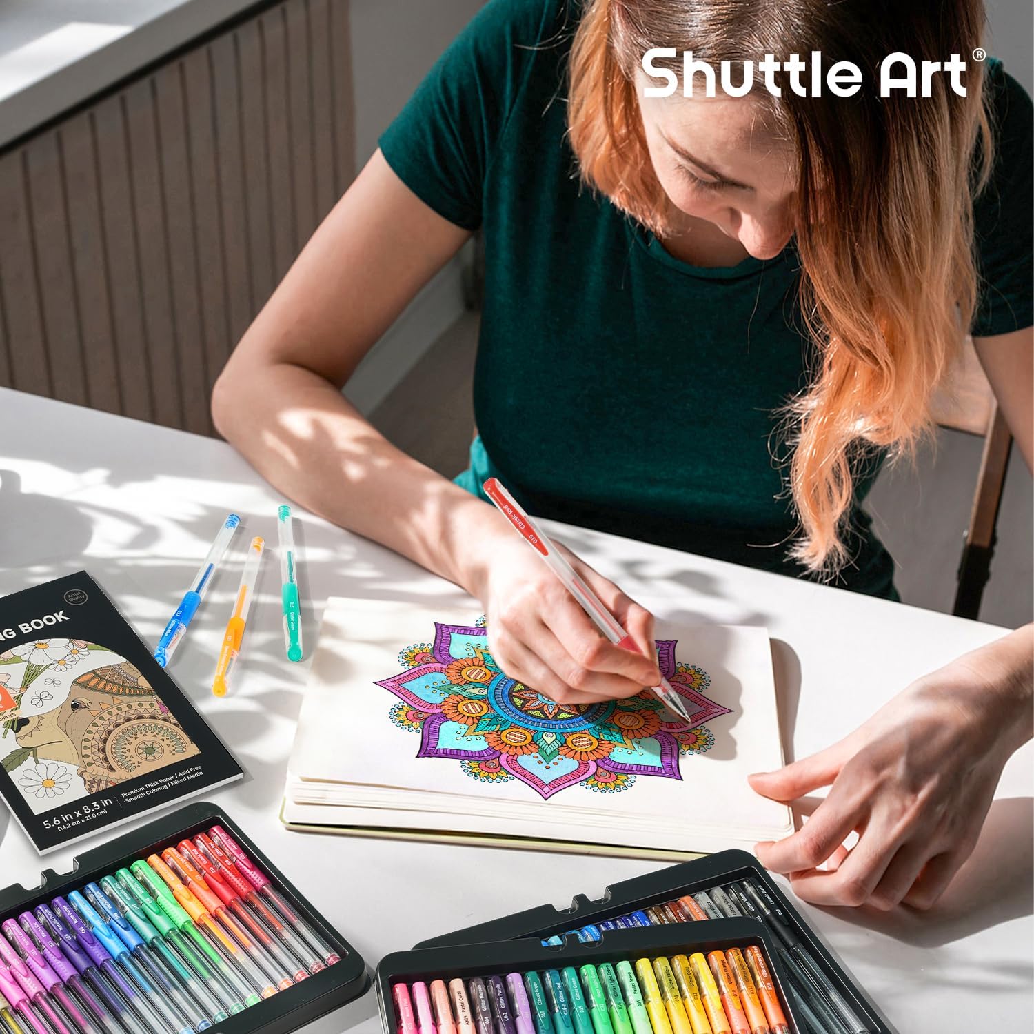 Shuttle Art Gel Pens, 120 Pack Gel Pen Set Packed in Sturdy Box, 60 Unique Colors with 60 Refills for Adults Coloring Books Drawing Doodling Crafts Scrapbooking Journaling