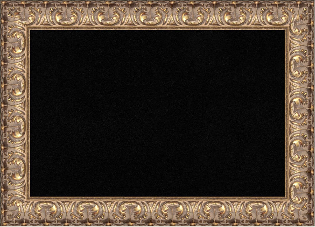 Amanti Art Black Cork Board for Wall, 15x21 Vision Board with Gold Wood Frame, Small Corkboard Office Decor for Home Organization, Traditional Corkboard Pinboard to Display Items for Home