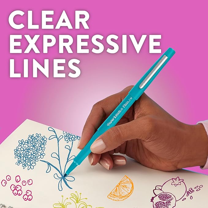 Paper Mate Flair Felt Tip Pens | Medium Point (0.7 mm) Marker Pens | Magenta Red Pens | for Writing, Marking, Drawing & Sketching | 12 Count