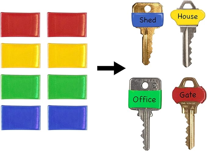 Lucky Line Colorful Key Bands - Key Identifiers Medium, 8 Pack (17108)