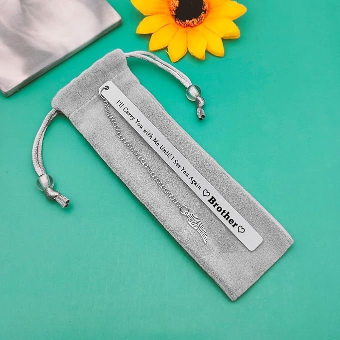 Brother Memorial Bookmark Memorial Gift for Loss of Brother Sympathy Gift for Loss of Brother in Memory of Brother Remembrance Bereavement Gifts for Men Loss of Brother Friends Gifts Book Mark
