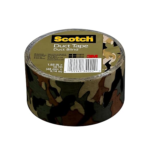 Scotch Duct Tape, Camo, 1.88 in x 10 yd, 1 Roll (910-CMO-C)