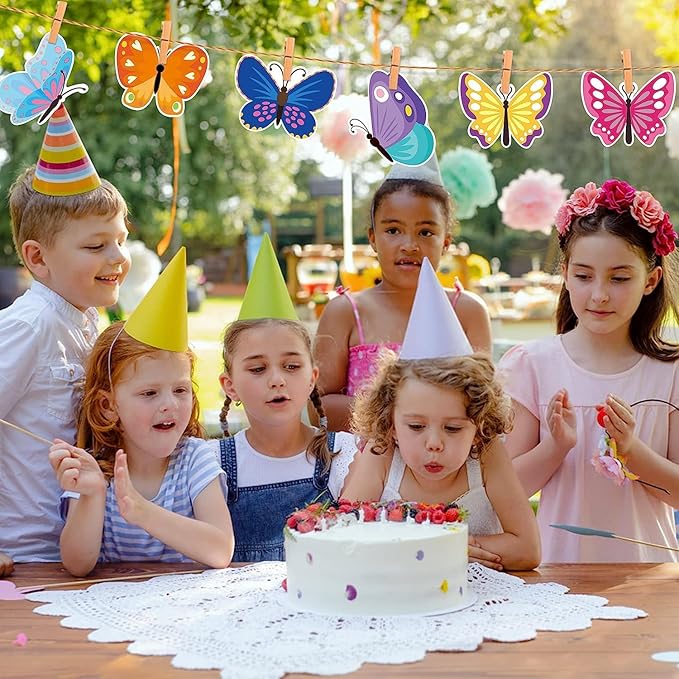 BeYumi 45Pcs Butterfly Cutouts Springtime Wall Decals Bulletin Board Set Teacher Created Resources Spring Summer Wall Decoration for Garden Home Classroom School Baby Shower Birthday Party Supplies