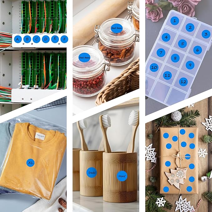 PARLAIM 0.75 inch Diameter Colored Dot Stickers 4 Rolls Pack 4000pcs Blue Round Label Color Coding Marking Stickers Permanent Adhesive for Garage Sale