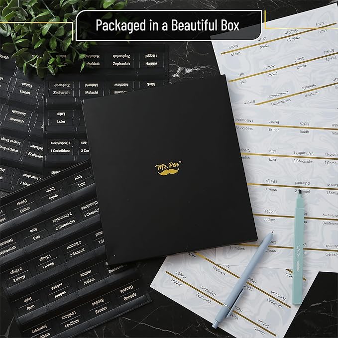 Mr. Pen- Leather Bible Tabs, 160 Tabs, Laminated Bible Tabs for Women and Men, Bible Tabs for Study Bible, Bible Index Tabs, Bible Book Tabs, Bible Labels Tabs, Mr Pen Bible Tabs