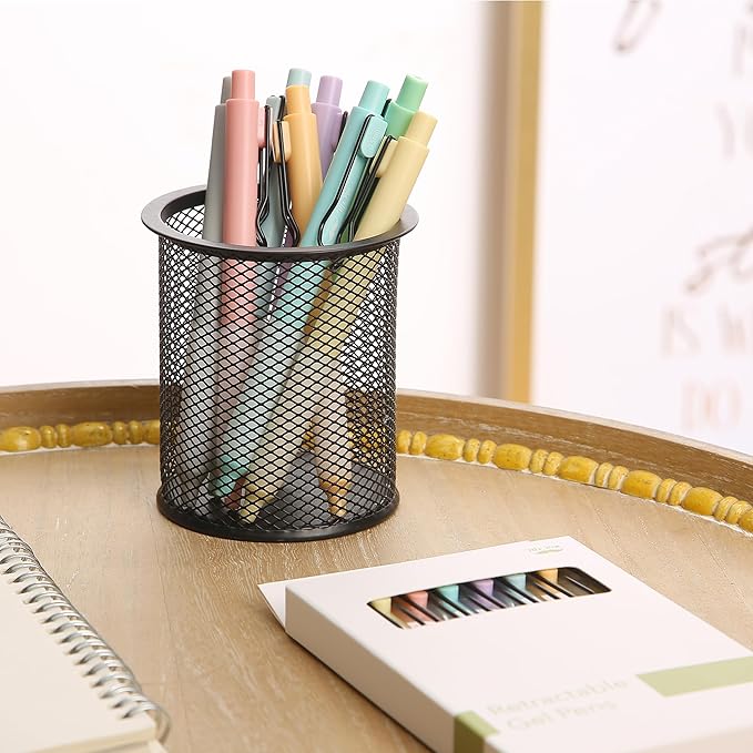 Mr. Pen- Retractable Gel Pens, 8 Pack, Black Ink Gel Pens, Pastel Barrels, Fast Dry, Gel Pens Fine Point 0.5mm, Retractable Pens, Cute Pens, Gel Ink Pens, Aesthetic Pens for Journaling Fine Tip Pens