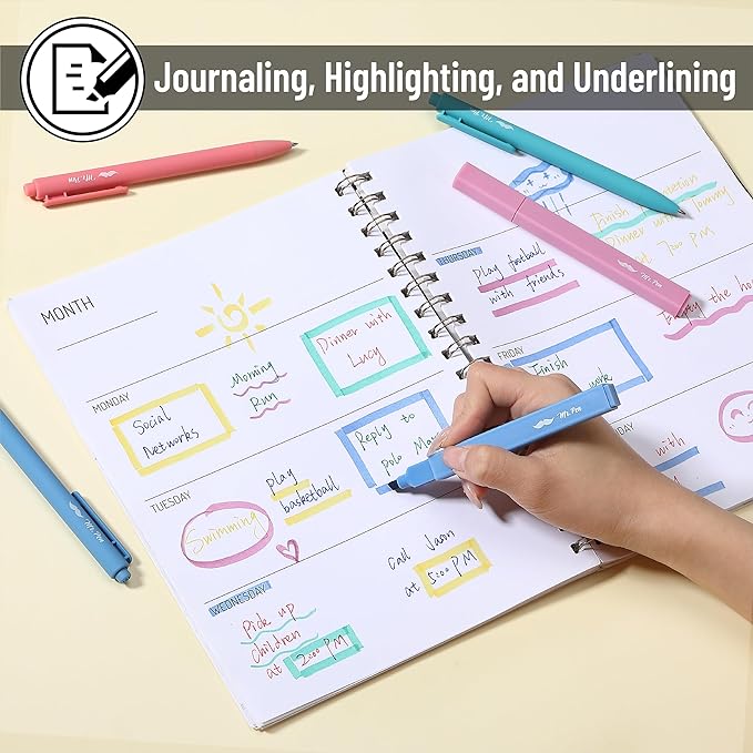 Mr. Pen- Aesthetic Highlighters and Gel Pens, 8 Pack, Assorted Color Highlighters, Assorted Color Gel Pens, Highlighter Pens, Cute Highlighters, Gel Pens