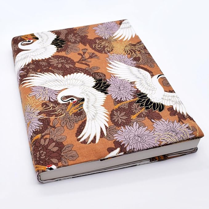 BLBMH Book Covers for Paperbacks Book Cover Fit for 5.5x8.2 inch Adjustable Book Sleeve Cover for A5 Books Softcover Protector for Notebook Planner -Crane