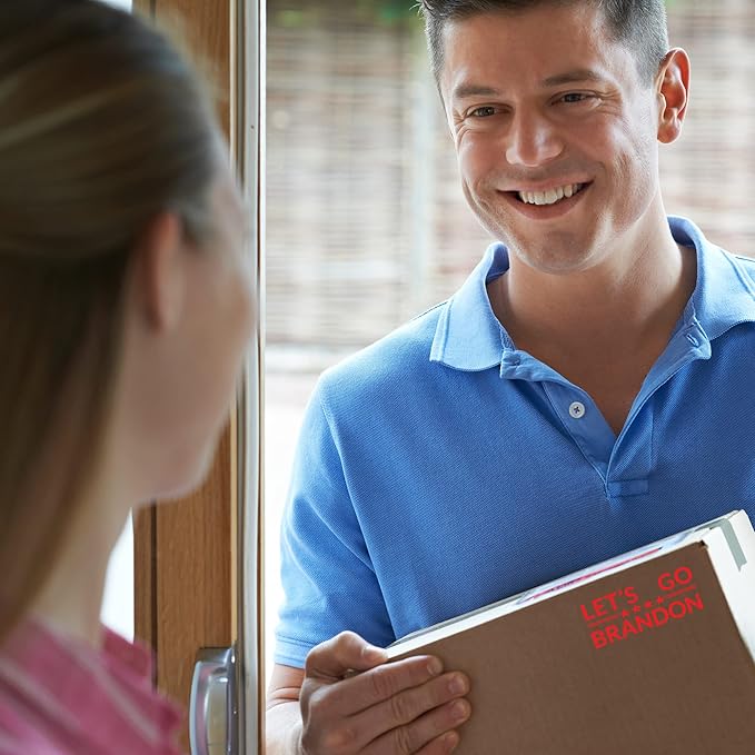 Let's Go Brandon Stamp - American Political Self-Inking Rubber Stamp - Red Ink - Patriotic LGB Imprint - Large Size