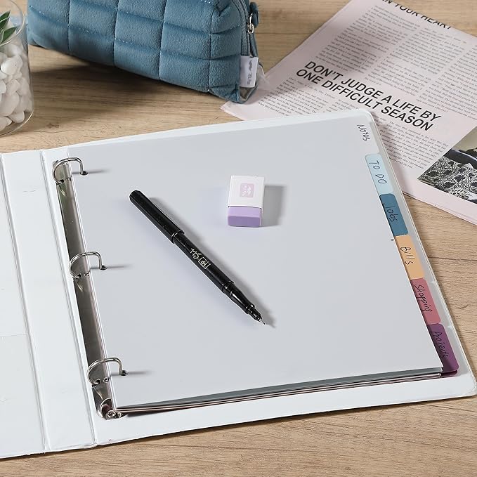 Mr. Pen- Binder Dividers, 6 Tab Dividers, Pack of 2 Sets (12 Dividers Total), Dividers, Plastic Dividers for 3 Ring Binder, Binder Dividers with Tabs, Binder Tabs, 3 Ring Binder Dividers