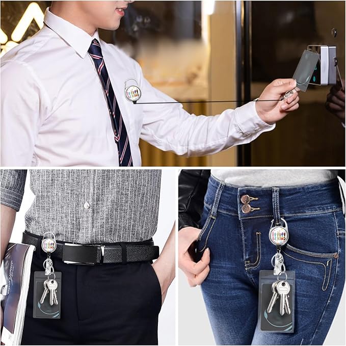 Be Kind Lanyards for Id Badges, Cute Hand Sign Badge Reel Heavy Duty with Carabiner Clip, Fashionable ID Badge Holder with Breakaway Lanyard, Teacher Nurse Office Christmas Gifts