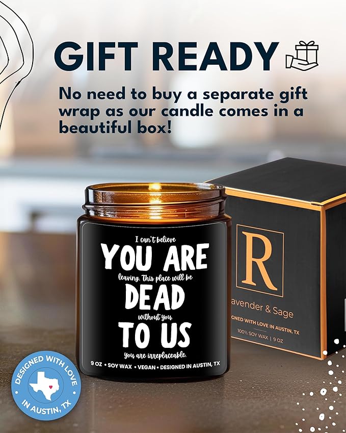 Funny Farewell Candle, Going Away Gifts For Friends & Family, Coworker Leaving Gifts For Women & Men, Going Away Gift For Coworker, Farewell Gifts For Coworkers Women Goodbye Gifts For Coworkers Women