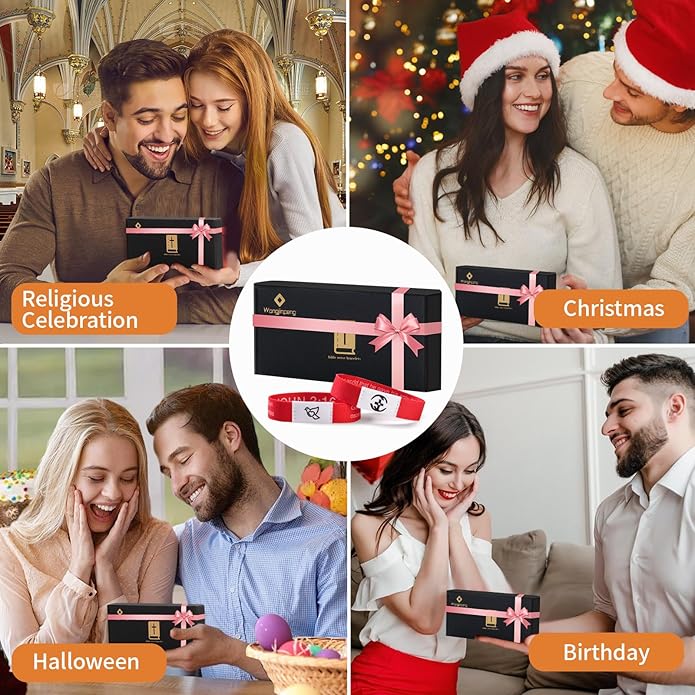 2 Pcs Bible Verse Bracelets，Daily Bible Verse Bracelet，Prayer Hope Bible Bracelets, Christian Gifts for Women , Graduation Gift，Inspirational Religious Gifts, Comes With A 35-inch Ribbon Bow