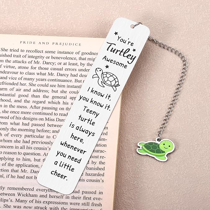 Booktok Gifts, Turtle Bookmark Gifts, White Elephant Gifts, Sea Turtle Gifts for Women, Turtle Gifts for Women, Turtle Lovers Gifts, Cute Book Marks for Reading Women, Cheer up Gifts, Turtle Stuff
