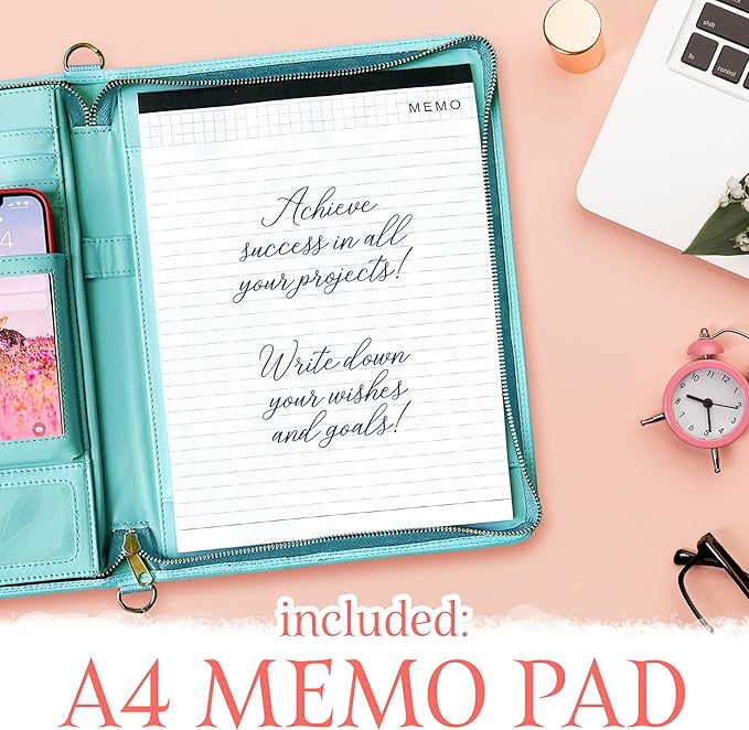 Portfolio Organizer Comes with a Small Notebook, Faux Leather Portfolio, Multicolored Padfolio, Padfolio for Women, Portfolio Notebook, Leather Folder, Business Folder, Portfolio Binder