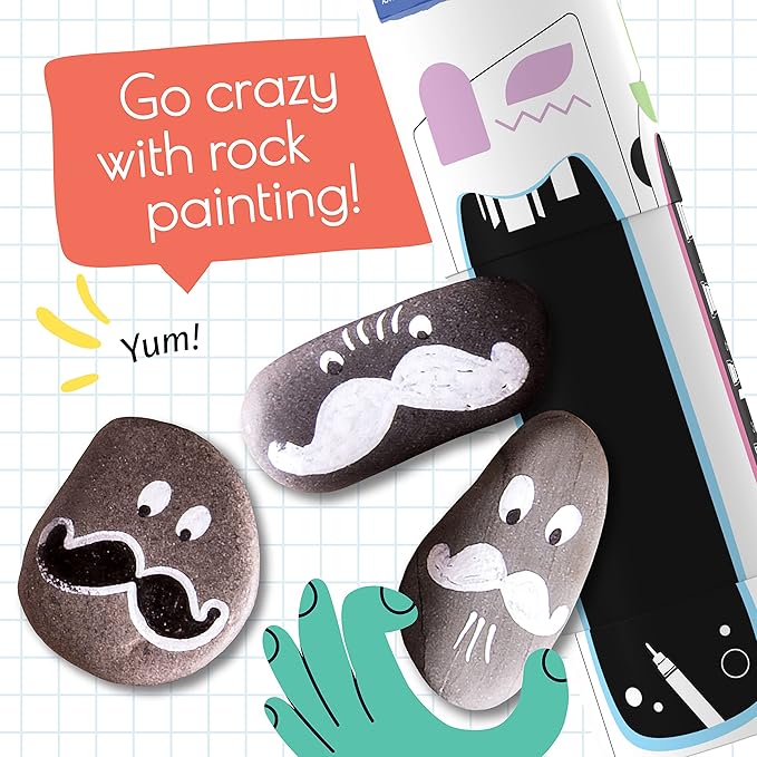 5 Acrylic White Paint Pens - Fine & Jumbo Size Ink Pens (1mm, 3mm, 6mm, 10mm, 15mm) - Permanent White Marker Ink for Rock Painting, Fabric, Tire, Metal, Wood, Canvas, Glass, Plastic, Ceramic