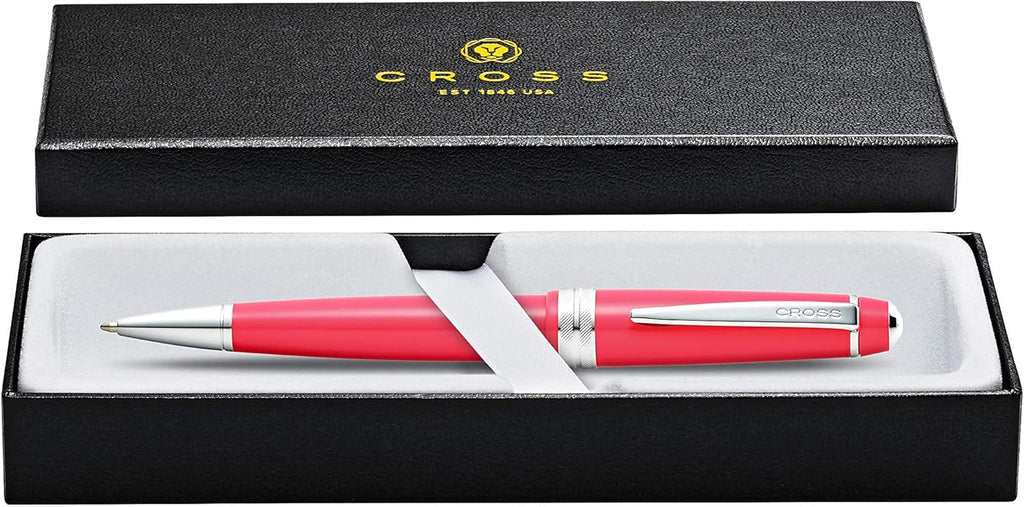 Cross Bailey Light Refillable Ballpoint Pen Presented in a Everyday Gift Box - Medium Point, Black Ink, Polished Coral