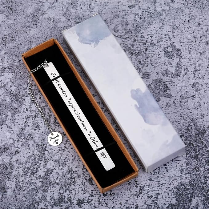 Great Leaders Bookmark Appreciation Thank You Boss Day Gifts for Boss Lady Mentor Supervisor PM Coworker Women Men Bosses Day Retirement Farewell Promotion Celebration Gift Christmas Work Office