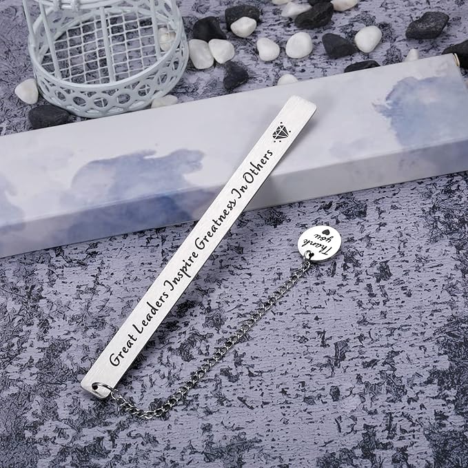 Great Leaders Bookmark Appreciation Thank You Boss Day Gifts for Boss Lady Mentor Supervisor PM Coworker Women Men Bosses Day Retirement Farewell Promotion Celebration Gift Christmas Work Office
