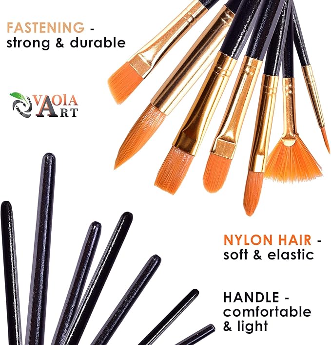 Paint Brush Set for Acrylic Painting Artist Watercolor Brush Professional Oil Painting Brushes Small Craft, Face Paint Brushes Black Handle
