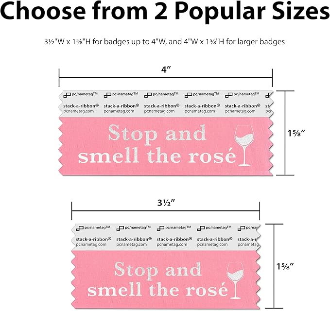 Icebreaker Corporate Badge Ribbons with Adhesive, 4" x 1-5/8" 100pk (10 Titles, 10 per Title), Satin Ribbon