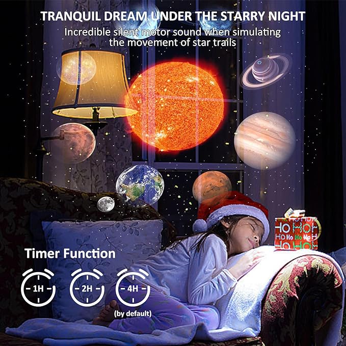 Star Projector,Galaxy Projector for Bedroom,HD Image Large Projection Area LED Lights with 4K Replaceable 13 Galaxy Discs,Timer,Meteor & Lighting Effects,Sky Light for Kids Adults Party Home Decor