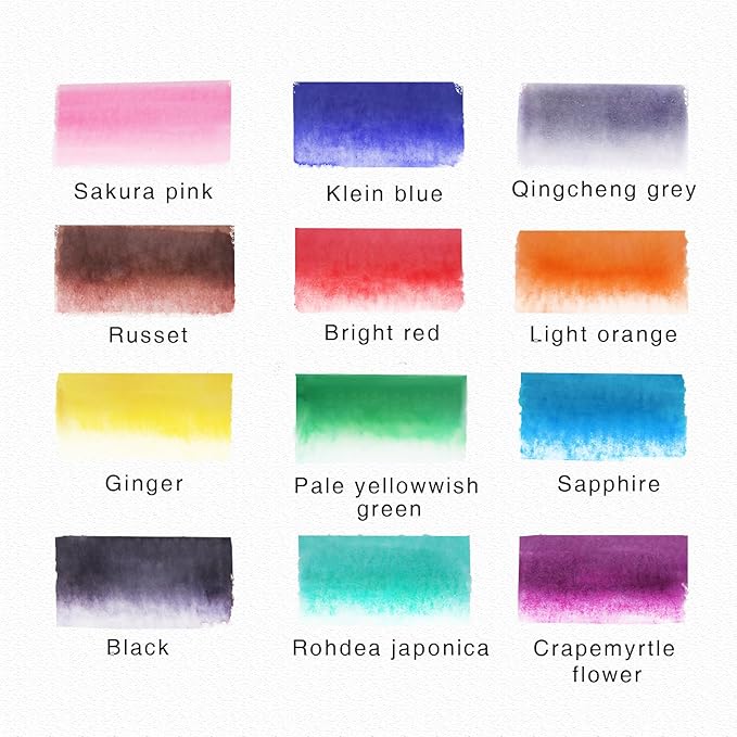 12 Colors Blendable Watercolor Markers,2024 Upgrade Double Tip Paint Pens with 1 Water Brush Pens,Water Based Coloring Makers, Drawing Markers Set with Flexible Brush Tips for Artists and Beginners