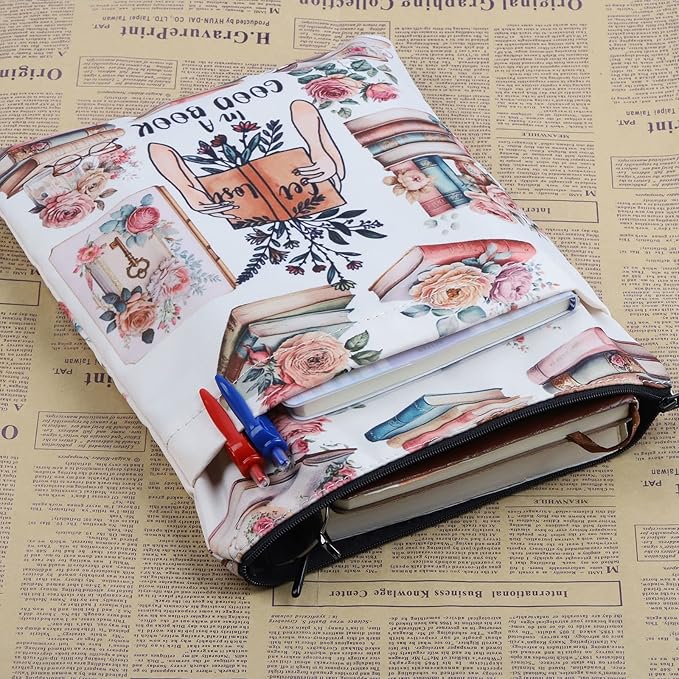 BWWKTOP Book Lover Book Sleeve With Pocket Book Berd Gifts Bookmark Sleeve Get Lost In A Good Book Book Covers Bookish Gift Book Protector (A Good Book)