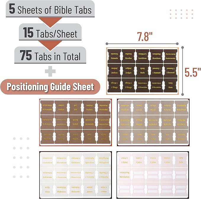 Mr. Pen- Bible Tabs, 75 Tabs, Mystic Forest, Laminated Bible Tabs for Women and Men, Bible Tabs for Study Bible, Bible Index Tabs, Bible Book Tabs, Bible Labels Tabs, Mr Pen Bible Tabs