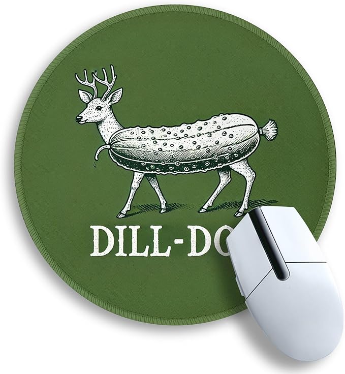 Gctriki Funny Round Mouse Pad, Small Green Computer Mousepads for Desk Laptop Travel Gaming, Stitched Edge Non-Slip Rubber Base, Cute Green Office Desk Accessories Decor for Women Men, 8.6 x 8.6 Inch