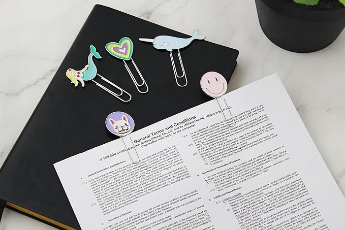5PCS Paper Clips,Metal Paper Clips with Lovely Shape,Office Accessories for Desk Bookmark Office School Notebook