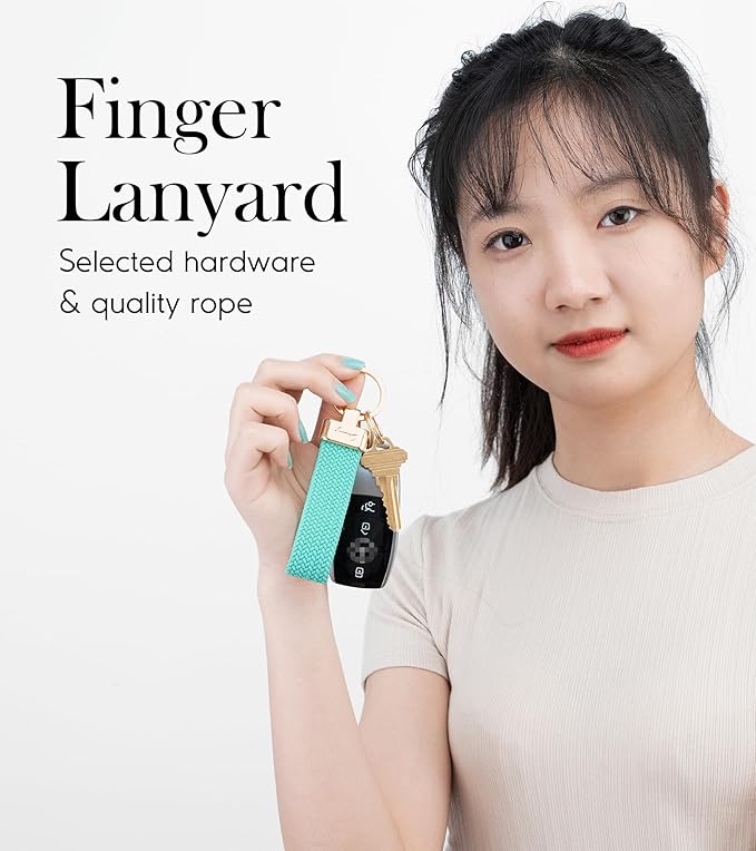 SENLLY Car Keychain, Stretchy Key Holder, Original Elastic Anti-Drop Design Finger Lanyard Strap