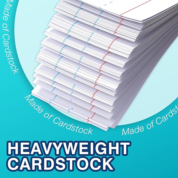Chell White Sentence Strips Cardstock 3” x 24”, Thick Ruled Word Writing Paper for Teacher Supplies, Classroom and Home, Pack of 100